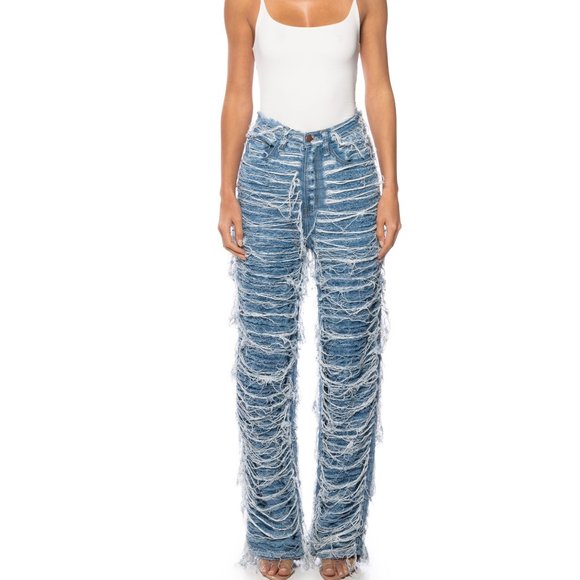 Callie Lives Denim - MIZ BOHO Super Distressed Jeans 11